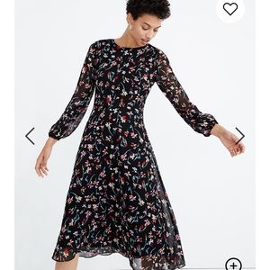NWOT Madewell sheer sleeve floral midi dress - 6